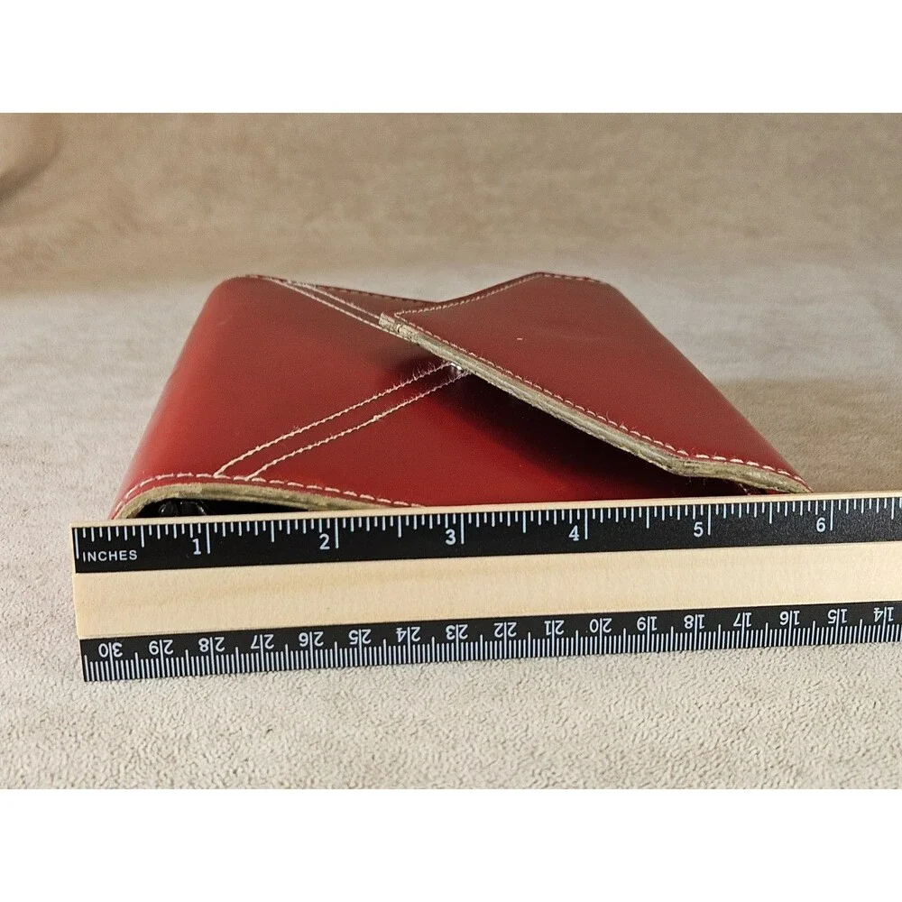 Franklin Covey 6 Ring Small Envelope Style Red Planner Organizer 7.5